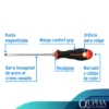 Desarmador Plano 1/4" x 6", Truper - Imagen 2