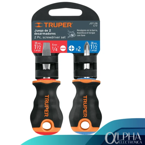 Par de desarmadores Phillips y Plano 1/4" x 1-1/2" , Truper - Imagen 2