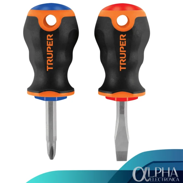 Par de desarmadores Phillips y Plano 1/4" x 1-1/2" , Truper