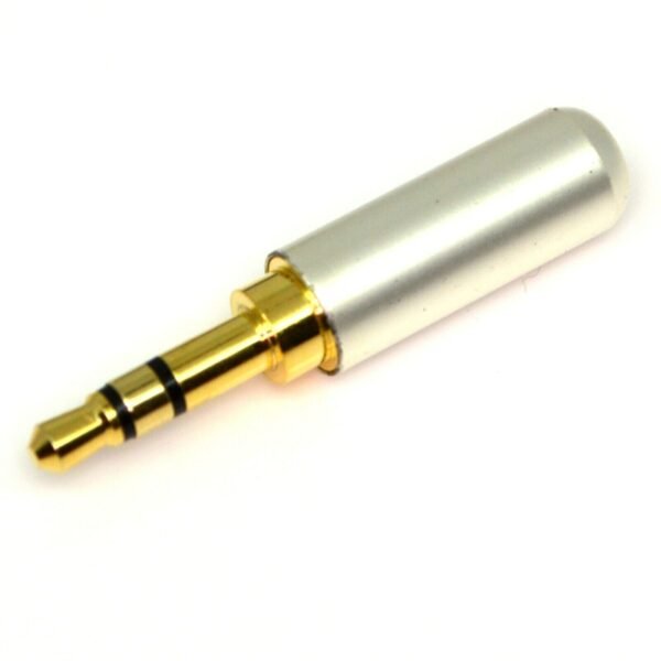 Plug 3.5mm Estéreo Dorado, Carcasa Plateada
