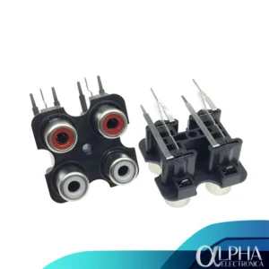 Terminal de 4 Jack RCA Para PCB Horizontal