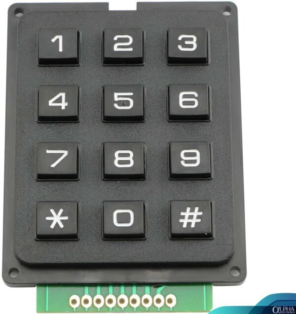 Teclado Matricial 4x3, 12 Teclas Negras