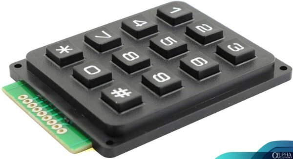 Teclado Matricial 4x3, 12 Teclas Negras - Imagen 2