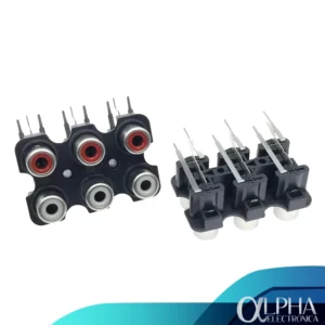 Terminal de 6 Jack RCA Para PCB Horizontal