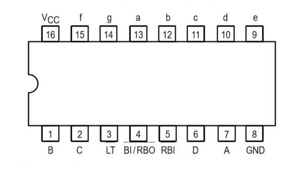 74LS48 - Decodificador BCD a 7 Segmentos - Imagen 2