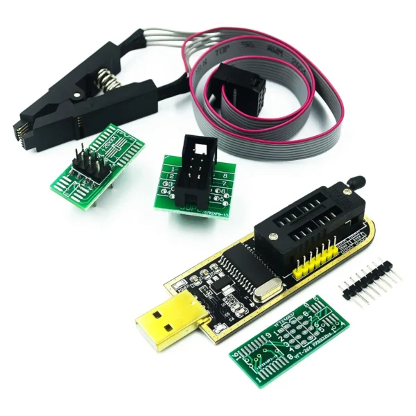Programador de Memoria EEPROM CH341A + Pinza para SMD