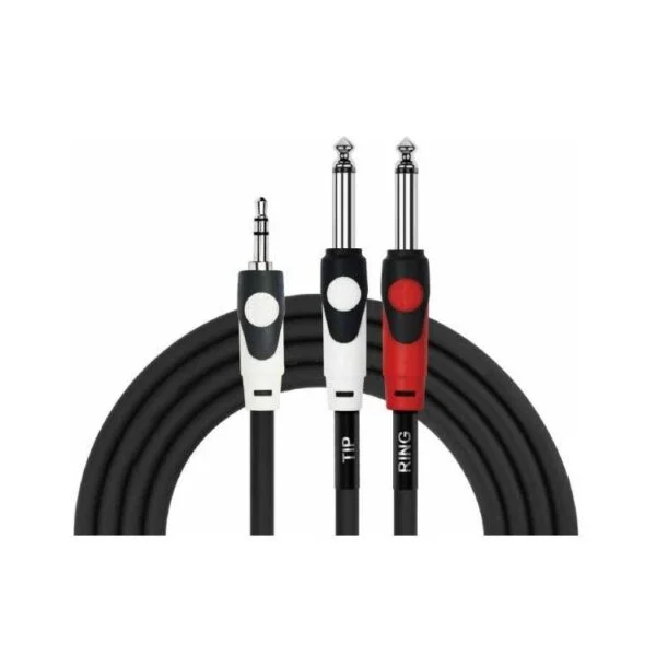 Cable en Y - Plug 3.5mm Estéreo a 2 Plug 1/4 Mono 2M Kirlin