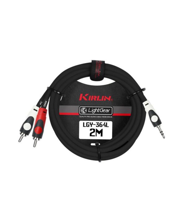 Cable Plug 3.5mm Estéreo a 2 Plug RCA 2M Kirlin - Imagen 2