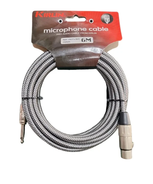 Cable de XLR Hembra a Plug 1/4 mono Con Forro de Tela de 6M Kirlin - Negro
