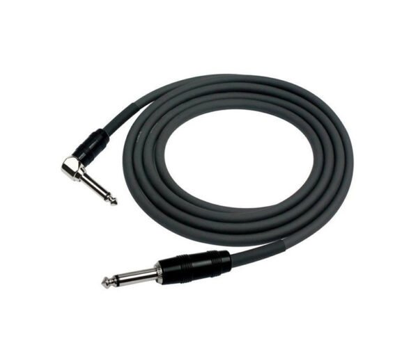 Cable Para Instrumento de Plug 1/4 a Plug 1/4 Mono Angulado de 6M Kirlin - Negro