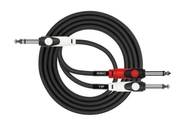 Cable en Y - Plug 1/4 Estéreo a 2 Plug 1/4 Mono 1M Kirlin - Imagen 2