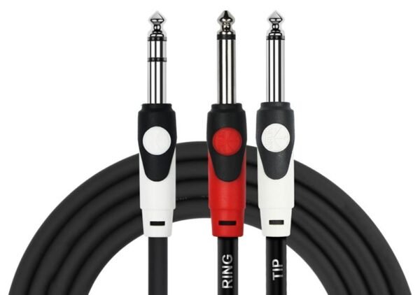 Cable en Y - Plug 1/4 Estéreo a 2 Plug 1/4 Mono 1M Kirlin