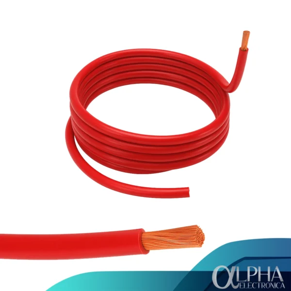 Cable Para Corriente Automotriz Rojo 10 AWG - Por Metro y Bobina