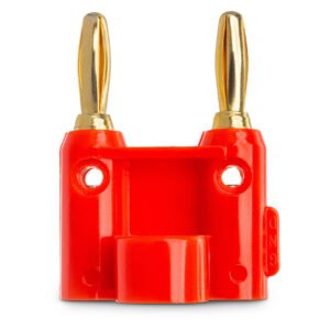 Conector de Banana Doble para Bocina, Plástico Rojo