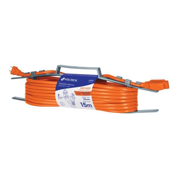 Extensión Eléctrica de Uso Rudo 15M 2x16 AWG, Volteck