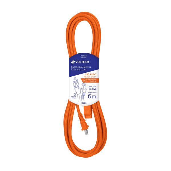 Extensión Eléctrica de Uso Rudo 6M 2x16 AWG, Volteck