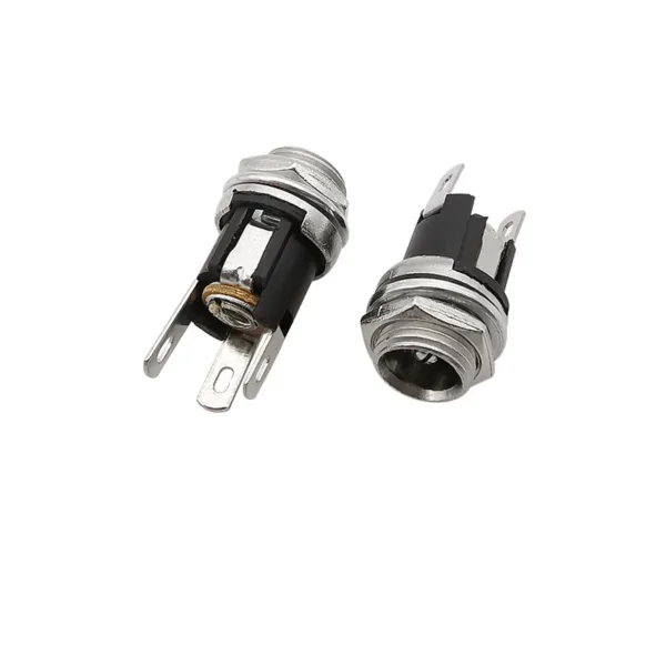 Jack DC 2.1 x 5.5mm Para Chasis, con rosca - Imagen 2