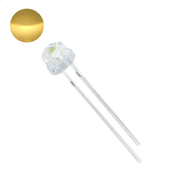 Led de 5mm Amarillo Tipo Sombrero