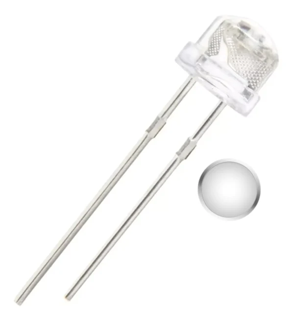 Led de 5mm Blanco Tipo Sombrero