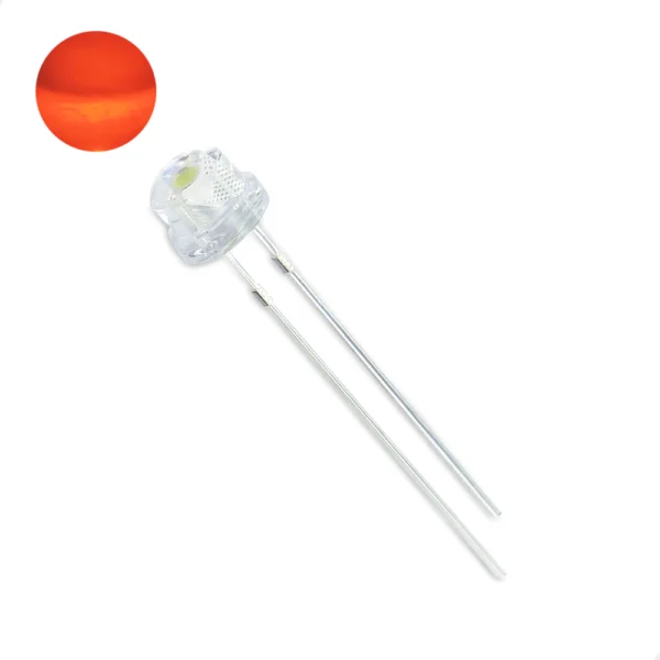 Led de 5mm Rojo Tipo Sombrero