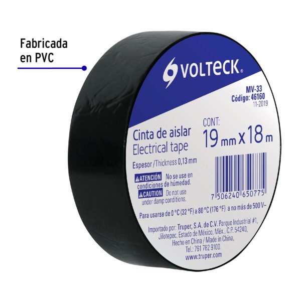 Cinta de Aislar de 18M x 19mm, Volteck - Imagen 2