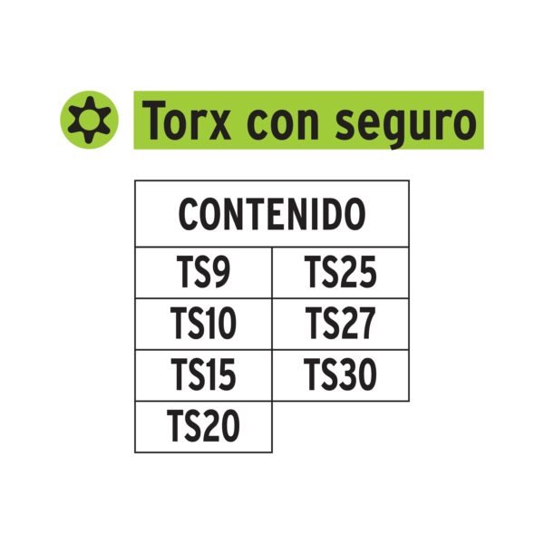 Juego de 7 Puntas Torx con Seguro, Truper - Imagen 2