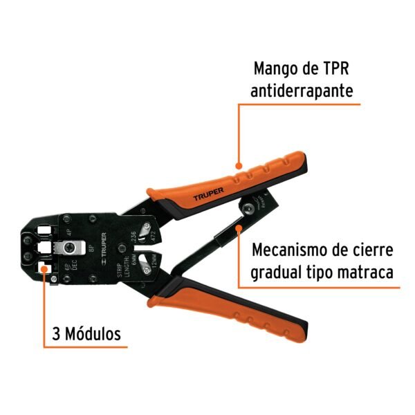 Pinza Ponchadora de 3 Módulos Truper - Imagen 3