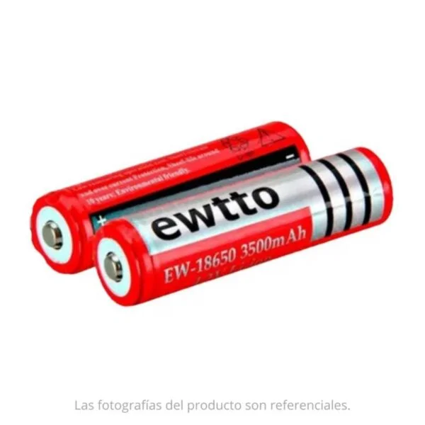 Par de Batería Recargable 18650 de 4.2V 3,500mAh, EWTTO