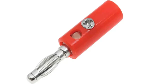 Plug Tipo Banana Con Tornillo Rojo