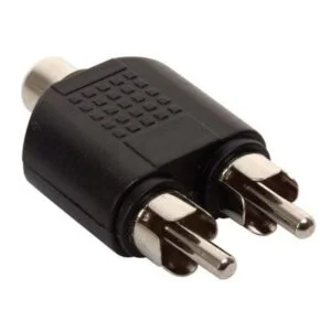 Adaptador de 2 Plug RCA a Jack RCA