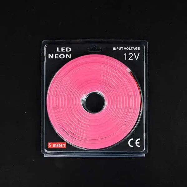 Tira de Led Neón Flexible Rosado de 5M, 12V