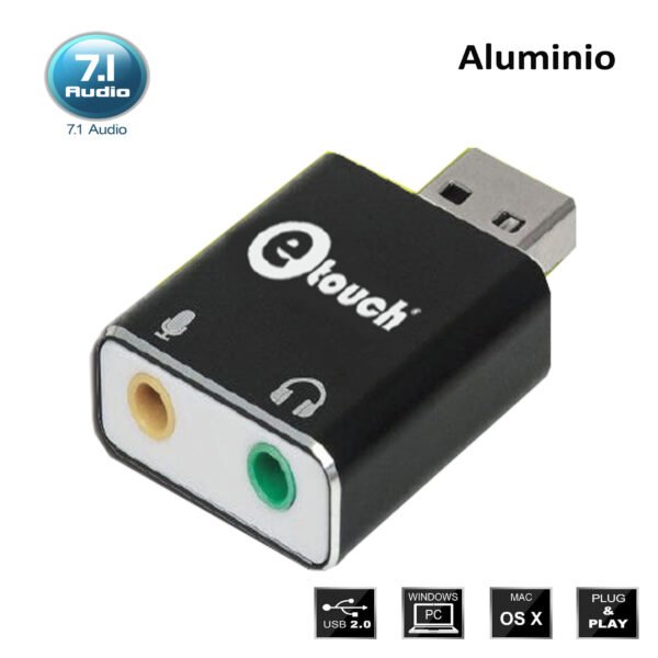 Tarjeta de Sonido USB de Aluminio