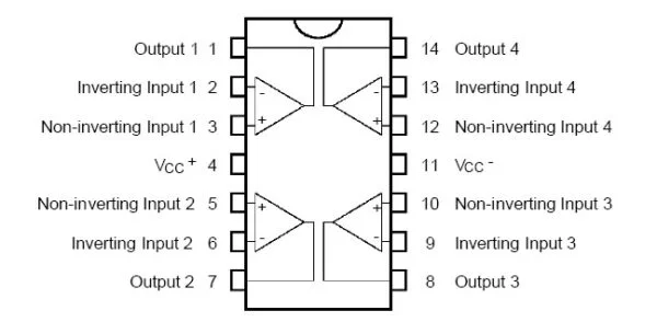 TL074C SMD - Amplificador Operacional Cuádruple Jfet - Imagen 2