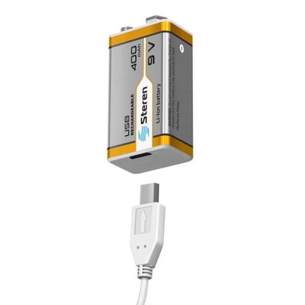 Batería de 9V Recargable USB de 400mAh, Steren