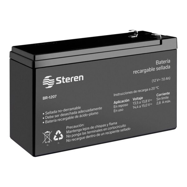 Batería Recargable de ácido-plomo 12V 7Ah, Steren