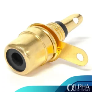 Conector rca hembra para chasis dorado negro