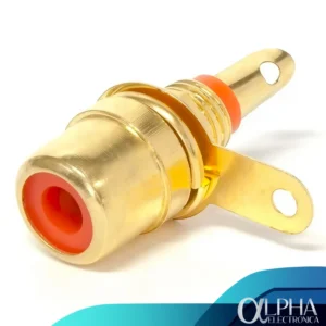 Conector rca hembra para chasis dorado rojo