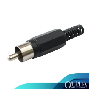 Conector rca macho de plastico color negro