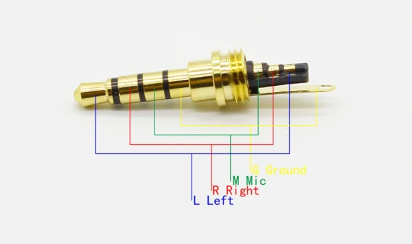 Plug 3.5mm Estéreo + Micrófono Dorado, Carcasa Azul - Imagen 2