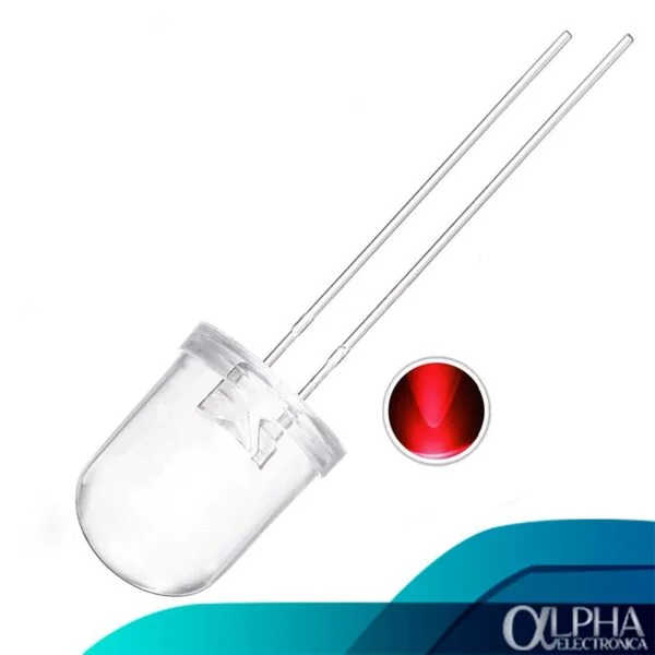 Led de 10mm Rojo Transparente