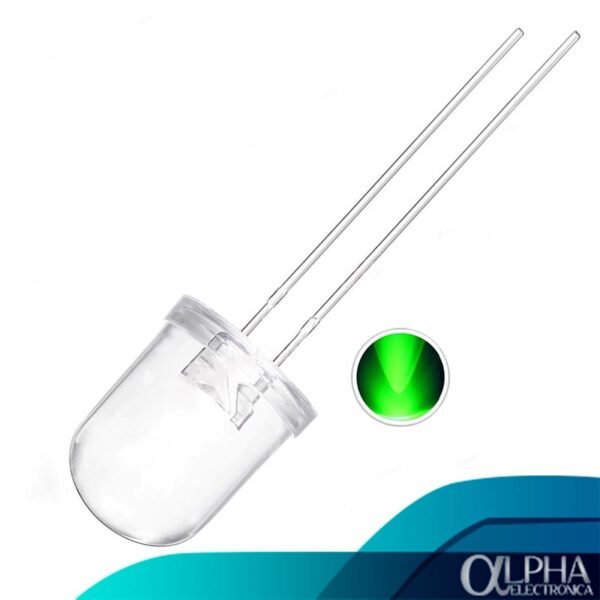 Led de 10mm Verde Transparente