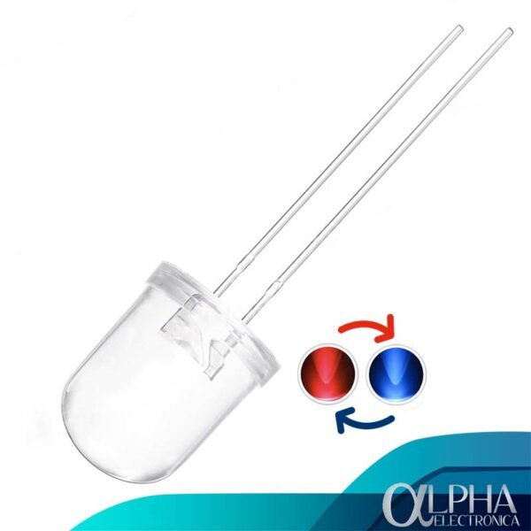 Led Intermitente Bicolor de 10mm Rojo y Azul