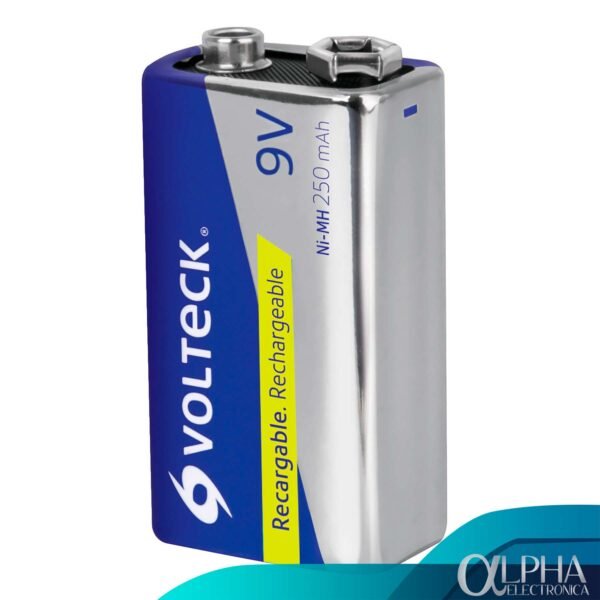 Batería de 9V Recargable de 250mAh, Volteck