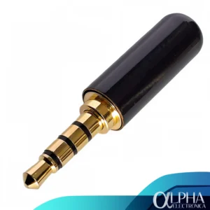 Plug trrs 3.5mm stereo + micrófono 4 polos negro