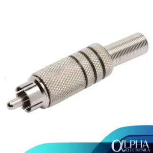 Plug rca conector macho de metal franjas negras