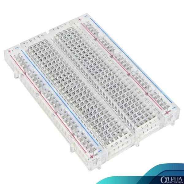 Protoboard Transparente de 400 puntos, 1/2 Galleta. - Imagen 2
