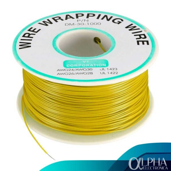 Rollo de Alambre delgado 30AWG Amarillo