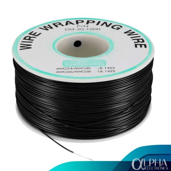 Rollo de Alambre delgado 30AWG Negro