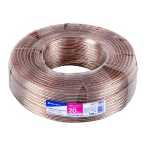 Rollo de Cable Para Bocina 20AWG Transparente Volteck 100M