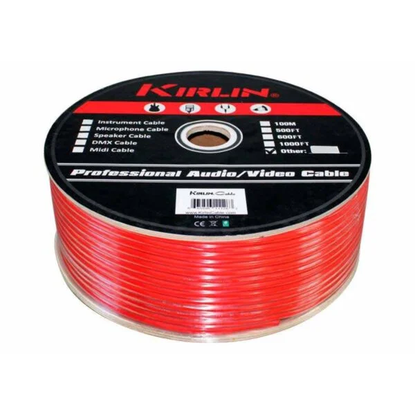 Rollo de Cable Para Micrófono Estéreo 20AWG Rojo Kirlin